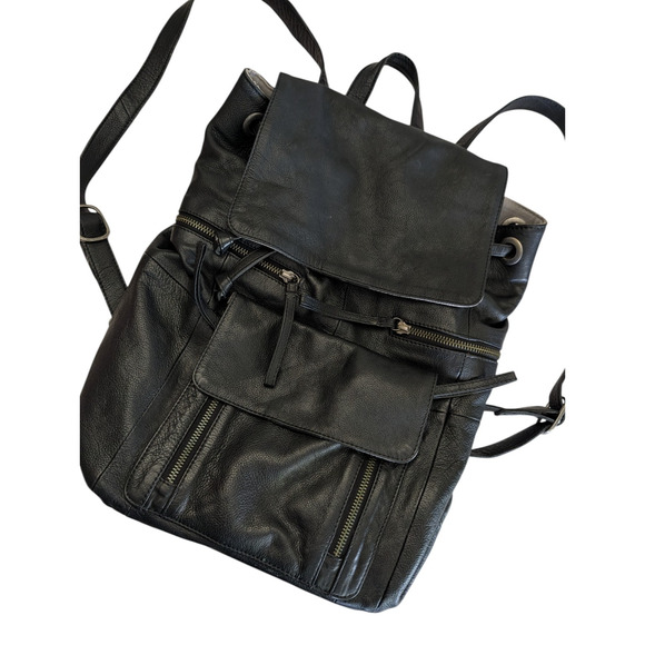 Day and Mood Hannah Black 100% Leather Backpack Utility Soft Minimal main image 12